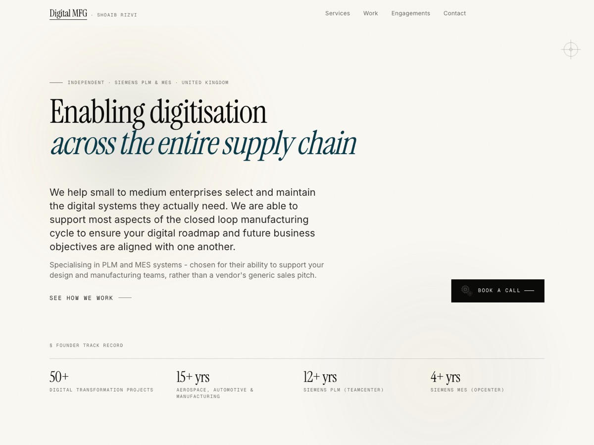 Digital MFG website screenshot