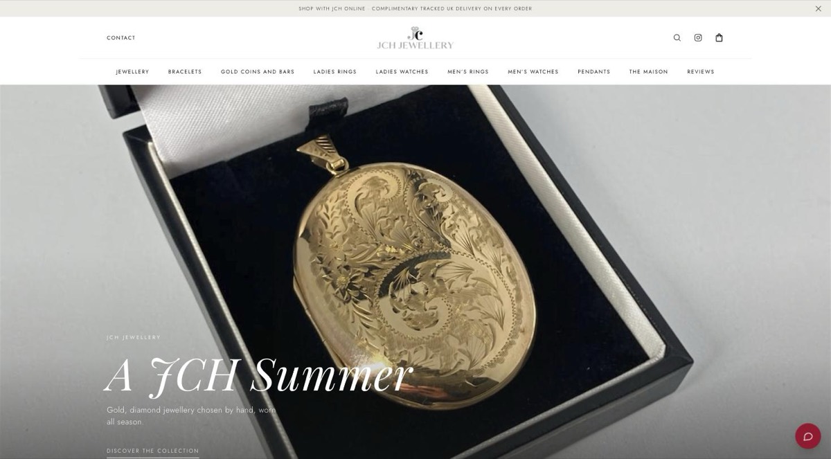 JCH Jewellery website screenshot